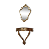 Console and mirror in room