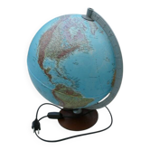 illuminated world map wooden base Teccnodidattica