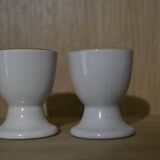 Flowered stoneware egg cups