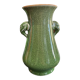Vase en céramique craquelée verte anses éléphant Chine XXeme
