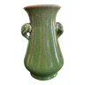 Vase en céramique craquelée verte anses éléphant Chine XXeme