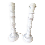 Set of 2 wooden lamp bases