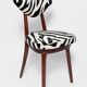 Heart-shaped chair with black and white zebra pattern, Poland, 1960s
