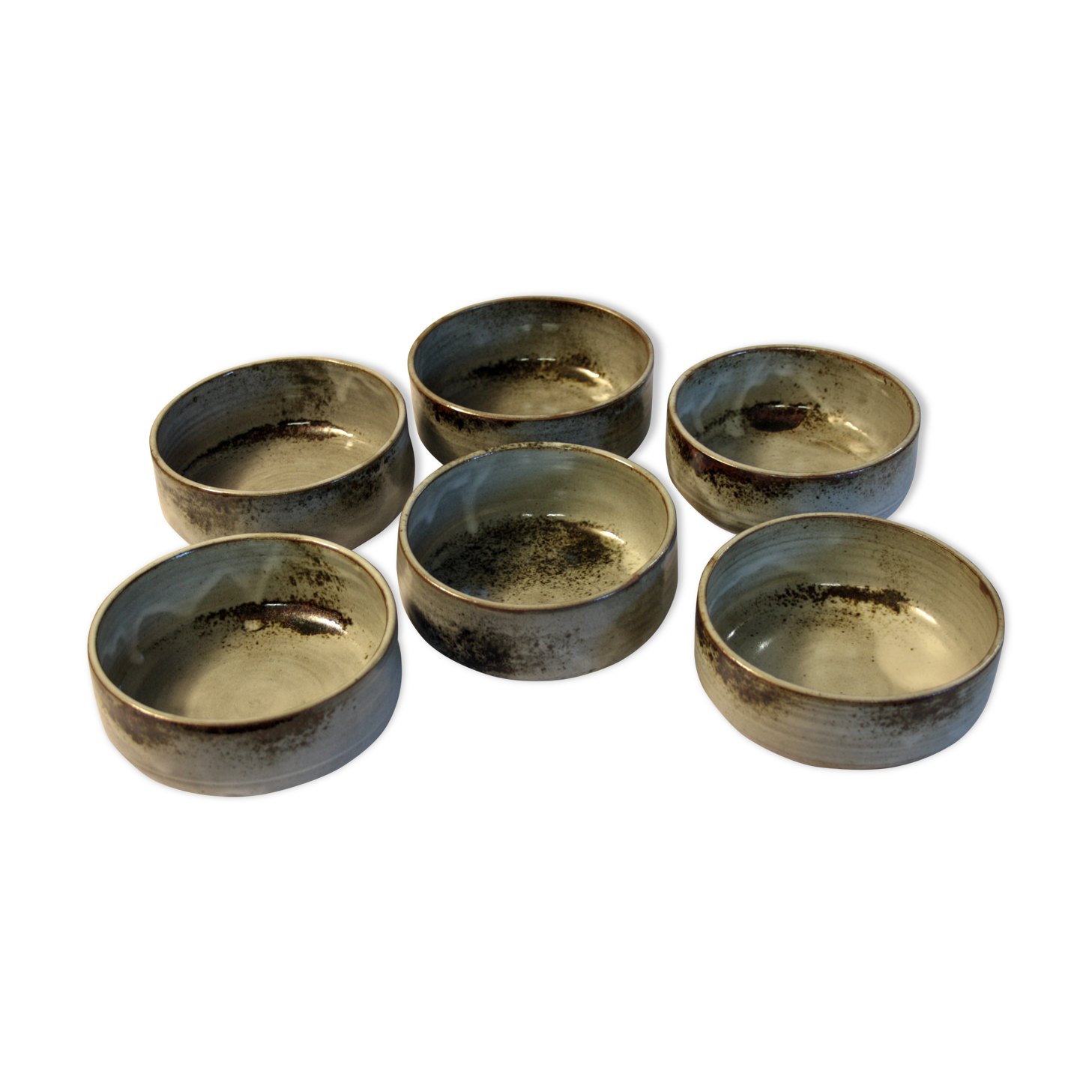 Lot of 6 enamelled stoneware bowls - 70s