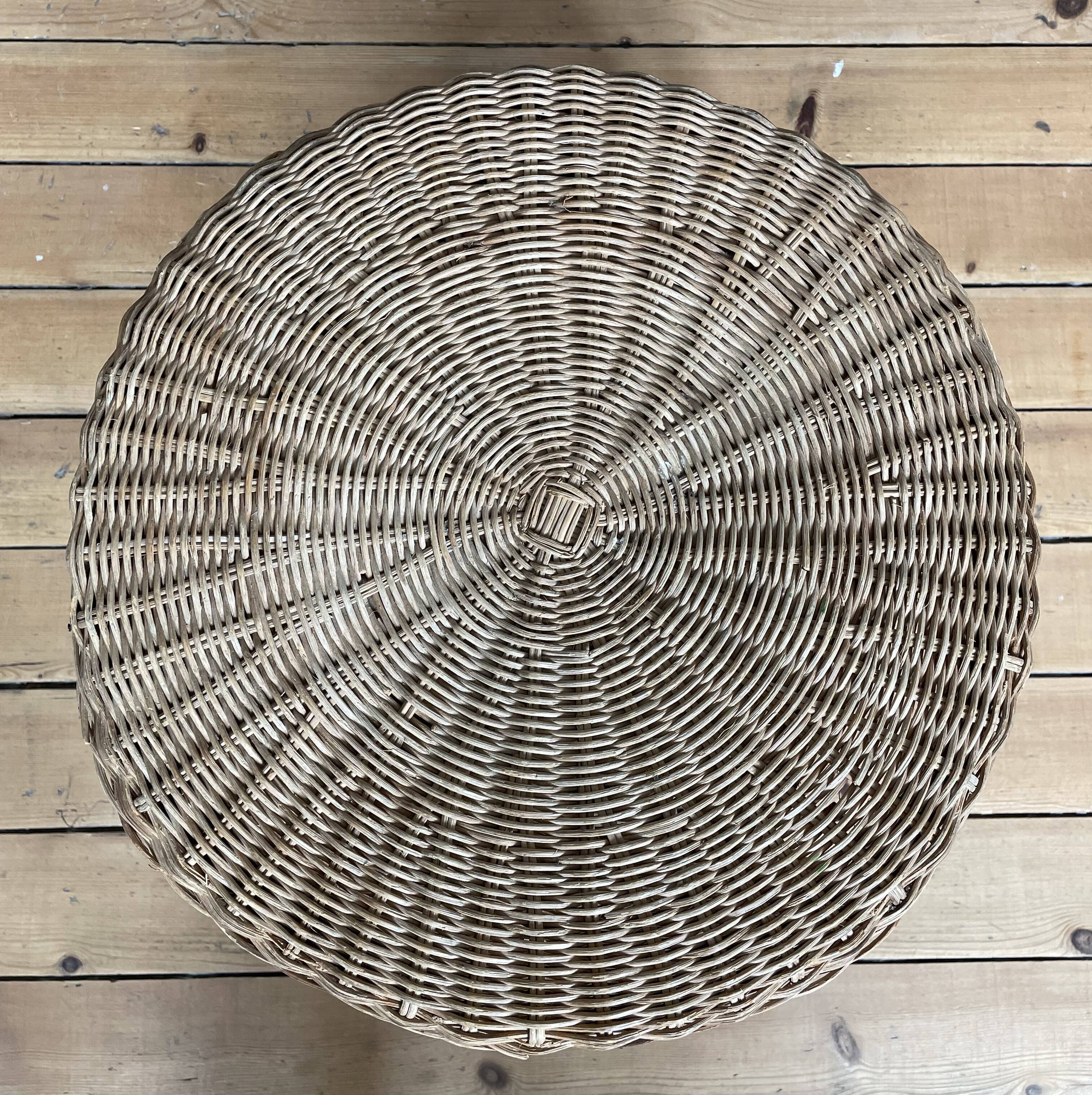 Peacock rattan stool 1960s