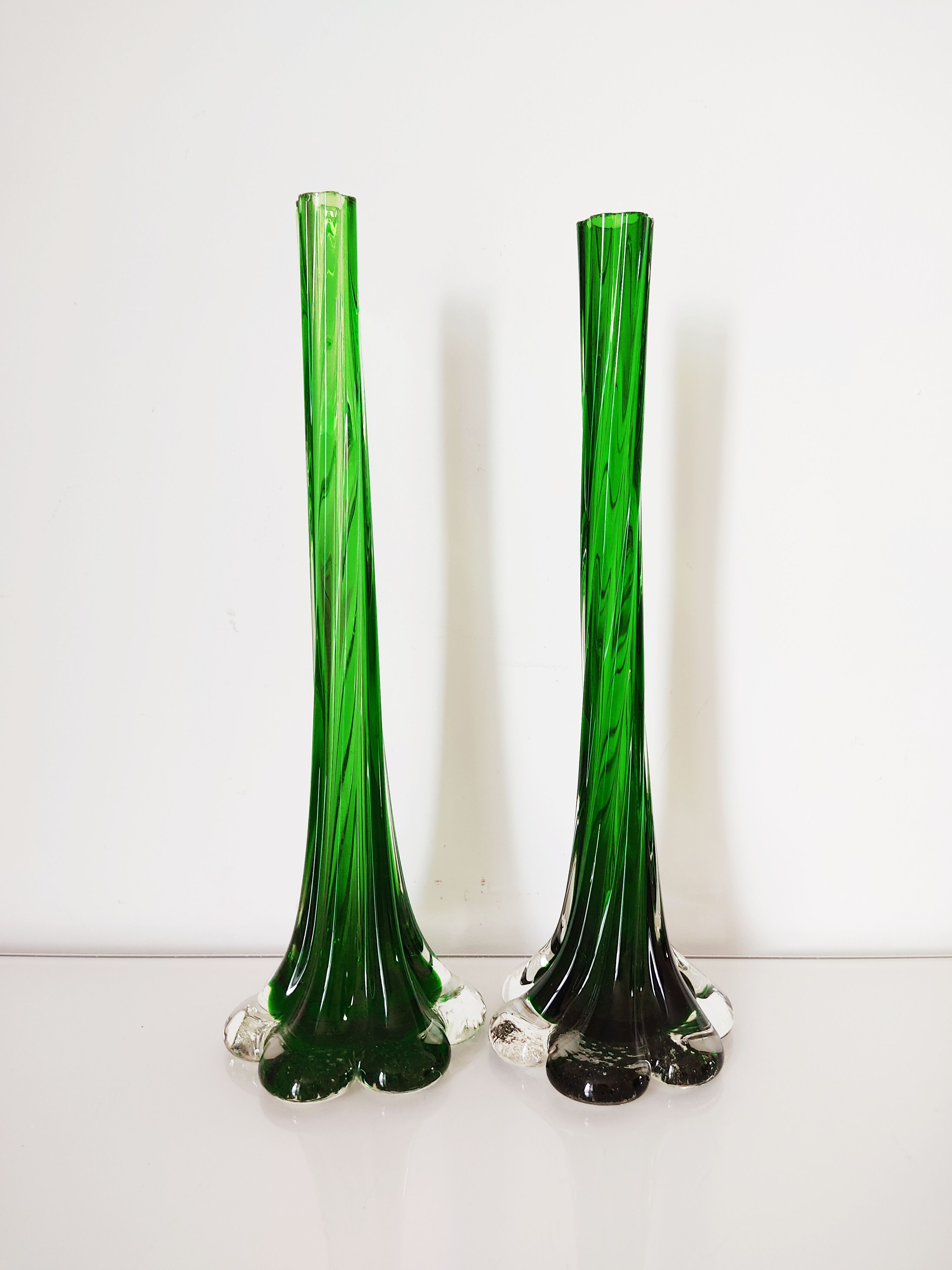 Pair of Murano glass soliflores