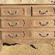 Louis XV style chest of drawers in stripped oak and left in natural wood