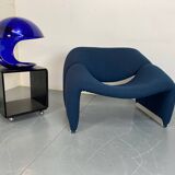 Modern Italian Space Age Blue Foglia 634 Martinelli Table Lamp, by Elio Martinelli for Martinelli Luce, 1969