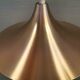 Ufo-like Danish hanging lamp, estimated from the 80s, made in copper colored lacquer.