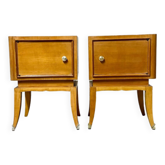 Pair of light wood bedside tables 1950