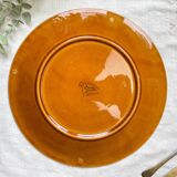 Vintage Longchamp amber earthenware dish, France 1970