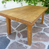 Massive elm coffee table of brutalist spirit