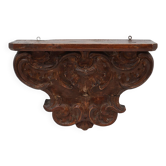 Antique wooden wall mounted carved console, France ca. 1850