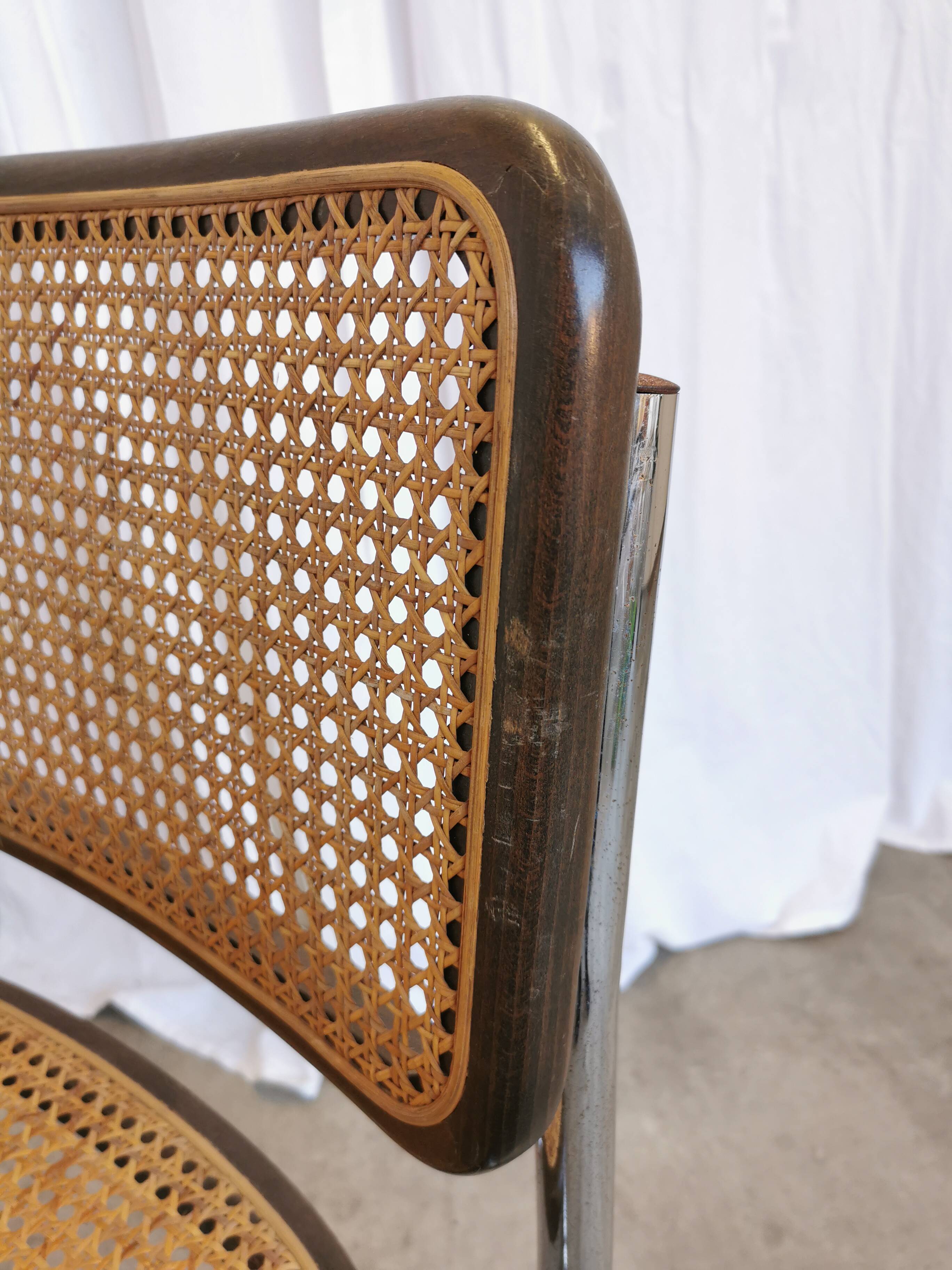 Vintage Cesca Cane Chair: 1970s Italian Mid-Century Modern Dining Office Ch