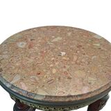 Guéridon Neoclassico in Mogano e Marmo Rosso Fine '800