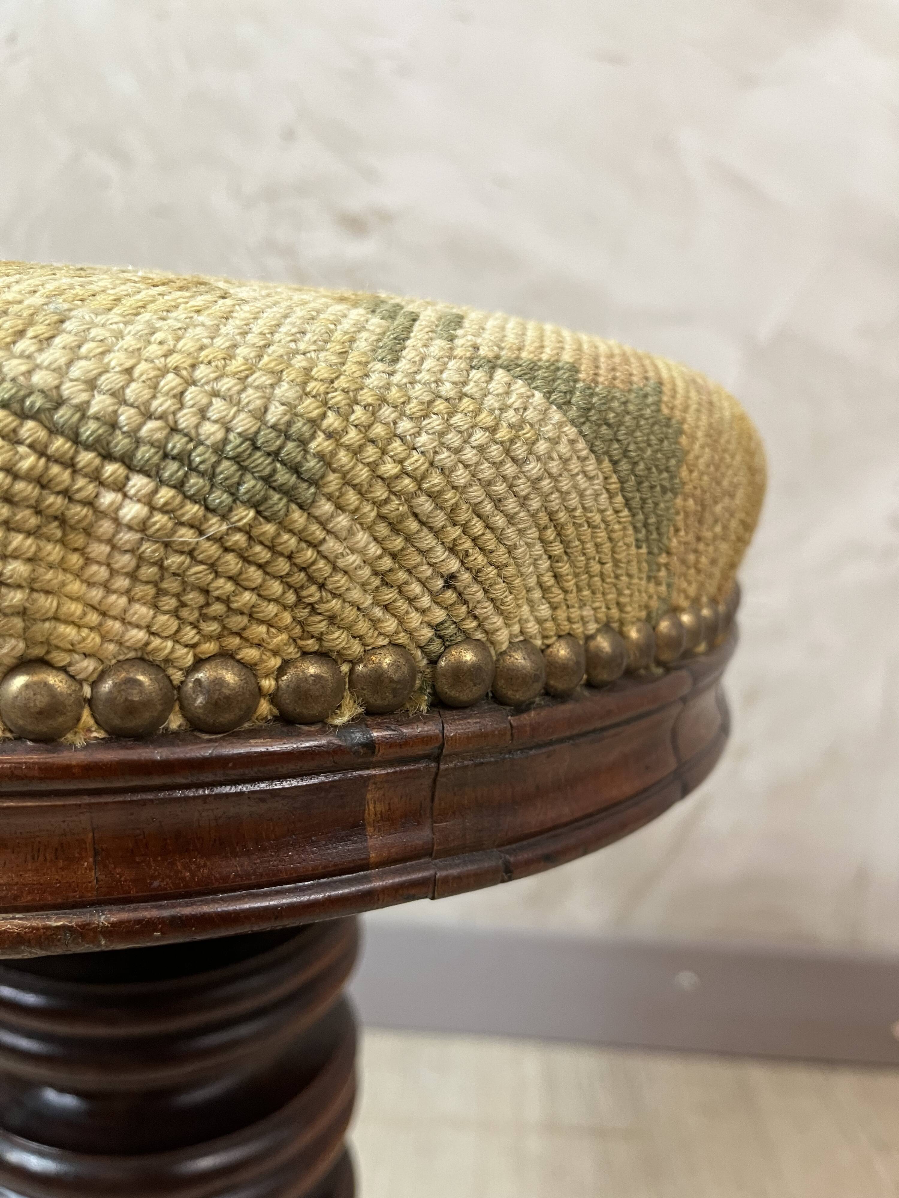 Walnut piano stool
