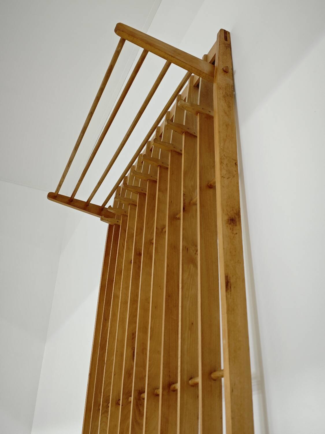 Wooden wall coat rack by Krasna Jizba
