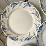 set of dessert plates in K&G Lunéville Iron Earth model "Angèle" late 19th century