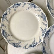 set of dessert plates in K&G Lunéville Iron Earth model "Angèle" late 19th century