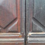 Porte d’entrée vitrée en chêne et grilles en fer, XIXème s.