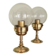 Pair of adjustable wall lights in blown glass and solid brass - modern design