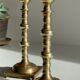 Pair of brass candle holders made in England