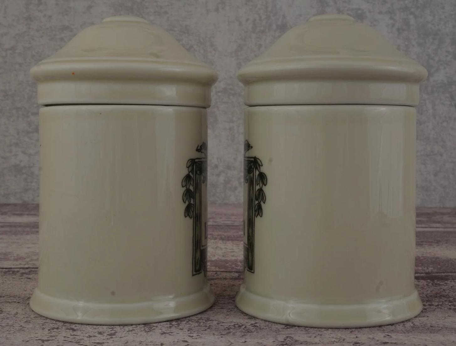 Pair of limoges porcelain storage boxes