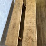 Pair of benches in light stripped solid wood
