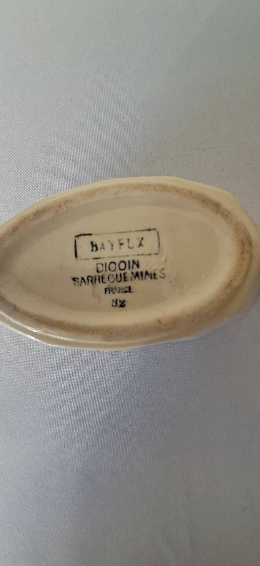 Bayeux model sauce boat from Digoin Sarreguemines. Vintage.