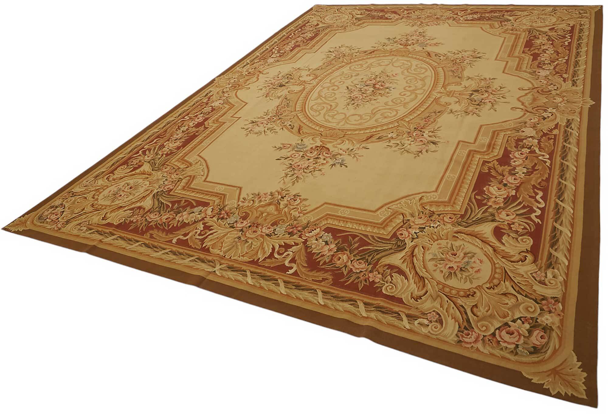 Handmade European Vintage Aubusson Kilim 300 cm x 428 cm