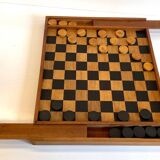 Game of checkers wood dovetail assembly vintage