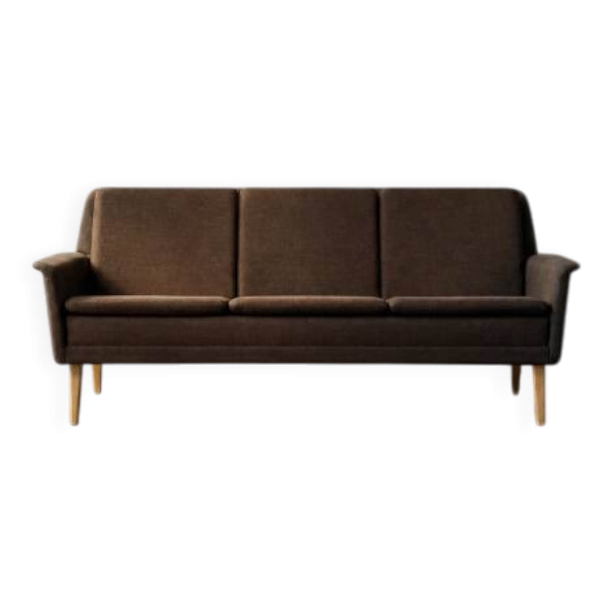 Mid-Century Danish Brown 3-Seater Sofa by Folke Ohlsson for Fritz Hansen