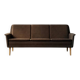 Mid-Century Danish Brown 3-Seater Sofa by Folke Ohlsson for Fritz Hansen