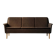 Mid-Century Danish Brown 3-Seater Sofa by Folke Ohlsson for Fritz Hansen