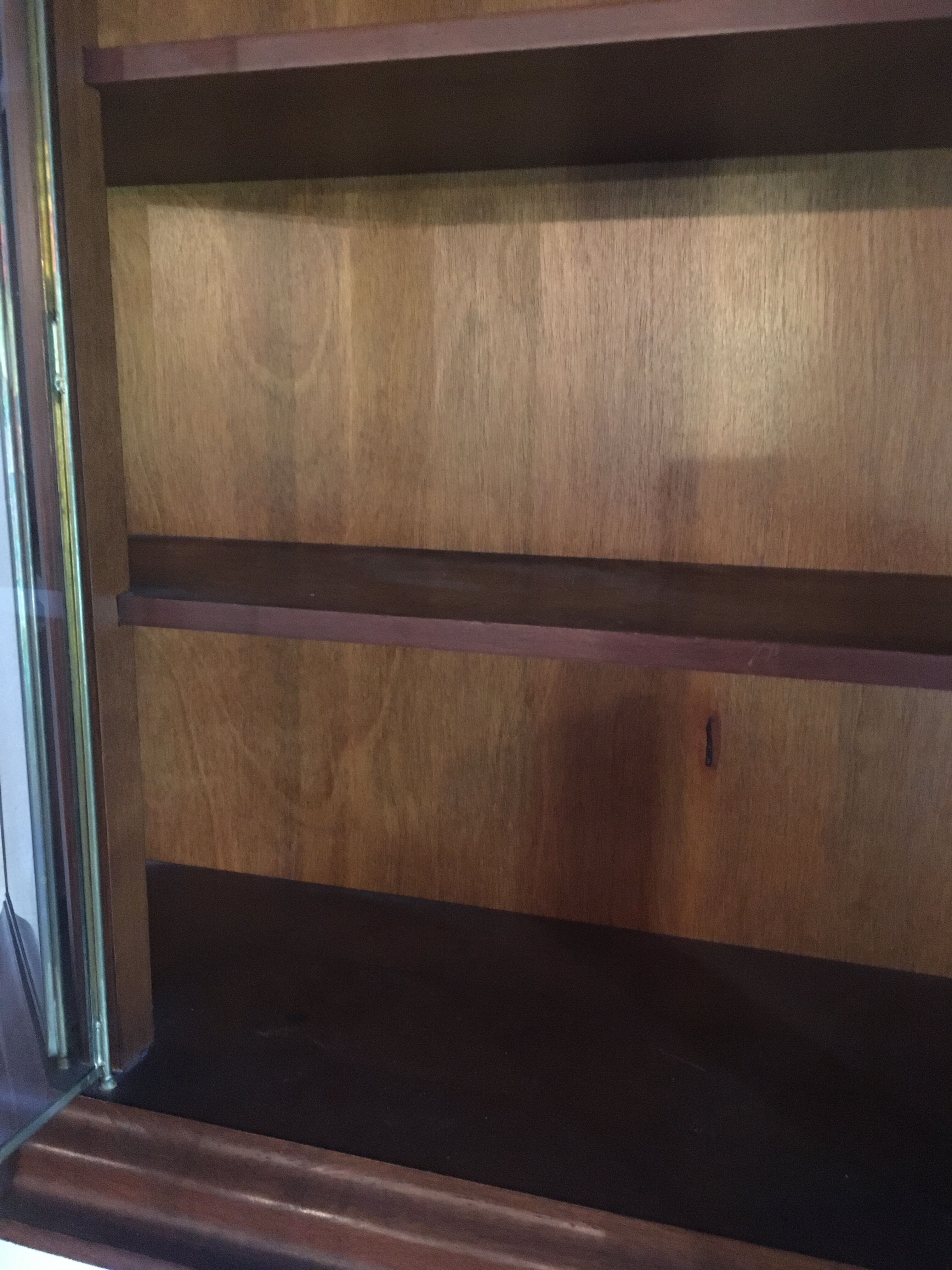 Wall display case for collection or other in wood, glass and brass