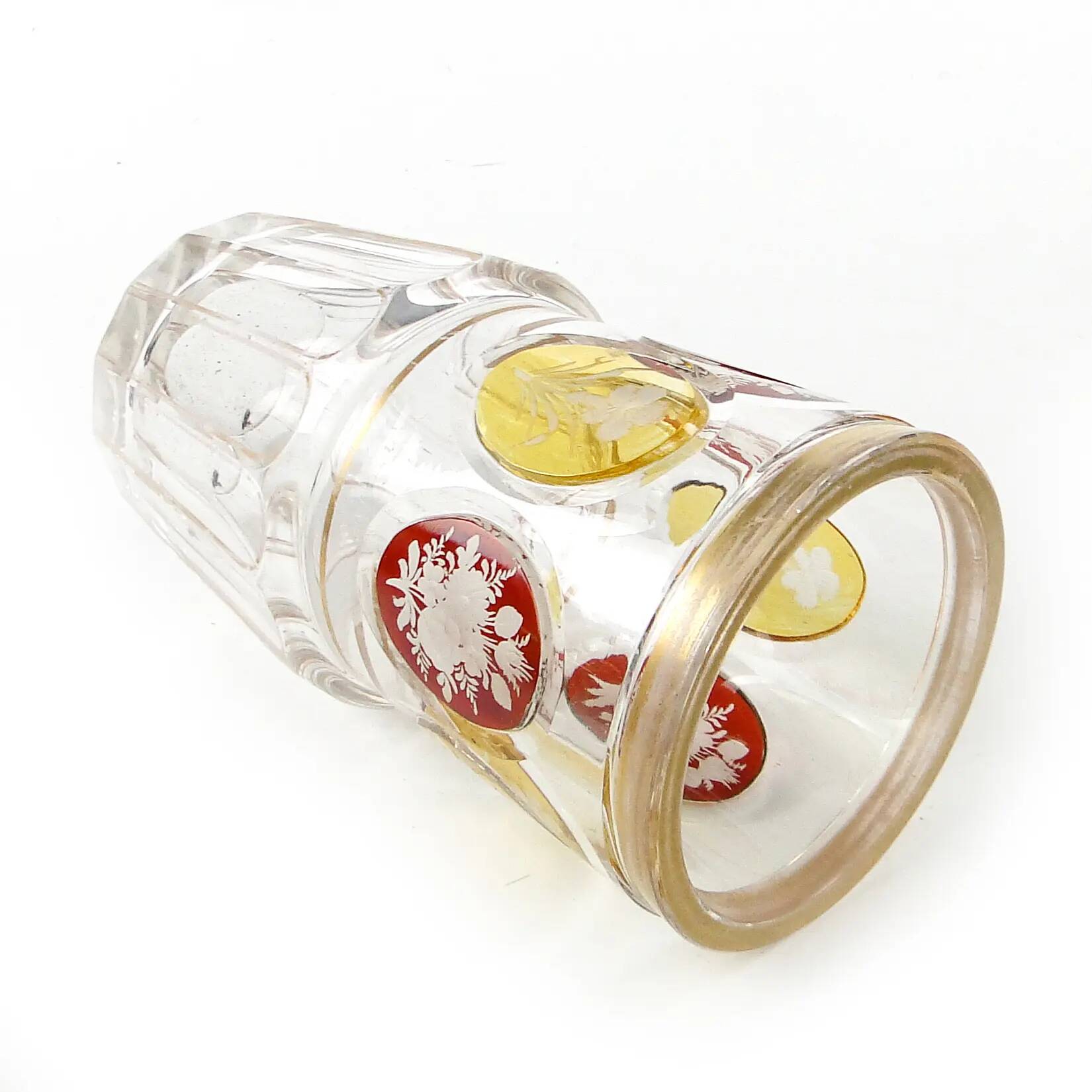 Verre Biedermeier, cristal, Bohême, République tchèque, 19e siècle