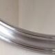 Round art deco metal and chrome mirror tray
