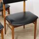 Set of 4 Scandinavian teak and leatherette chairs, 1960