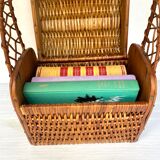Vintage wicker basket handbag