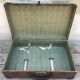 Old suitcase travel ultima brown fiber trunk