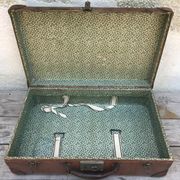 Old suitcase travel ultima brown fiber trunk