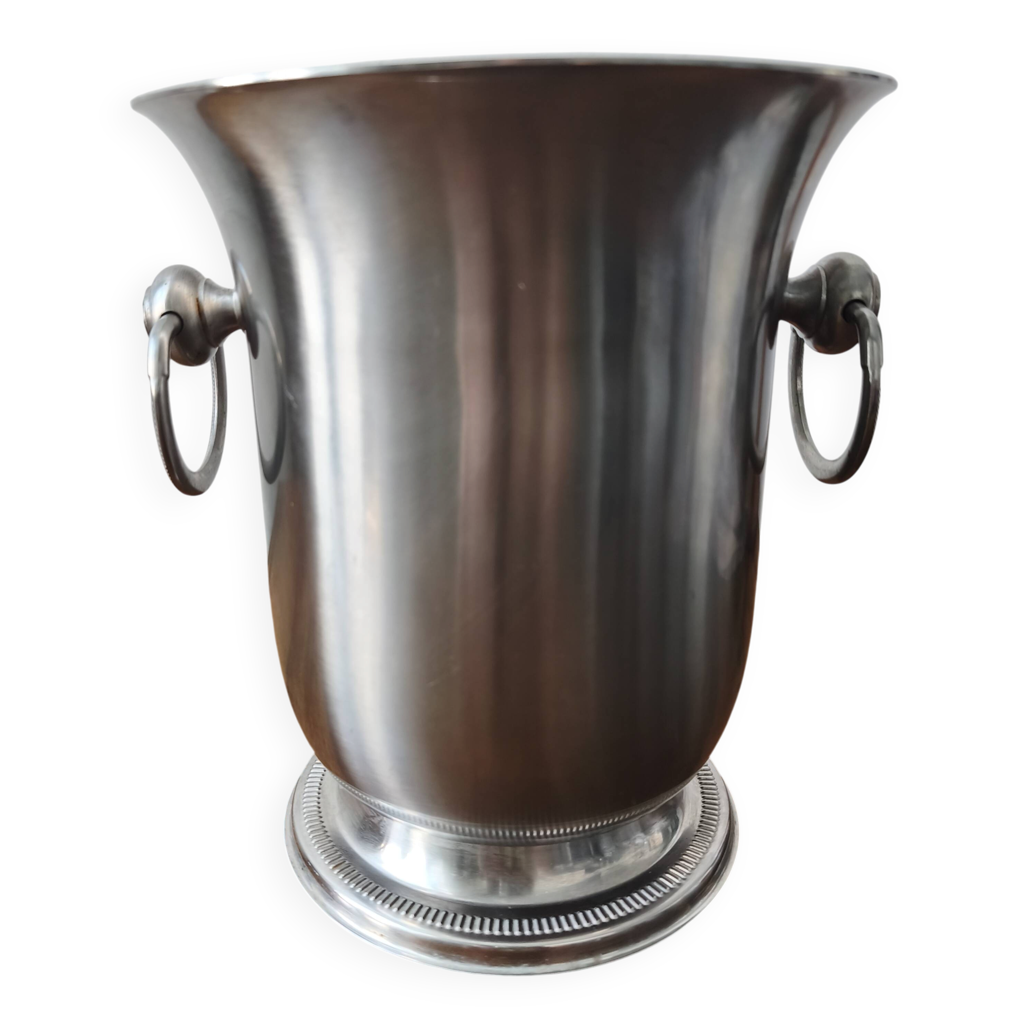 Vintage champagne bucket in 18/10 stainless steel by Jean Couzon - Champy model