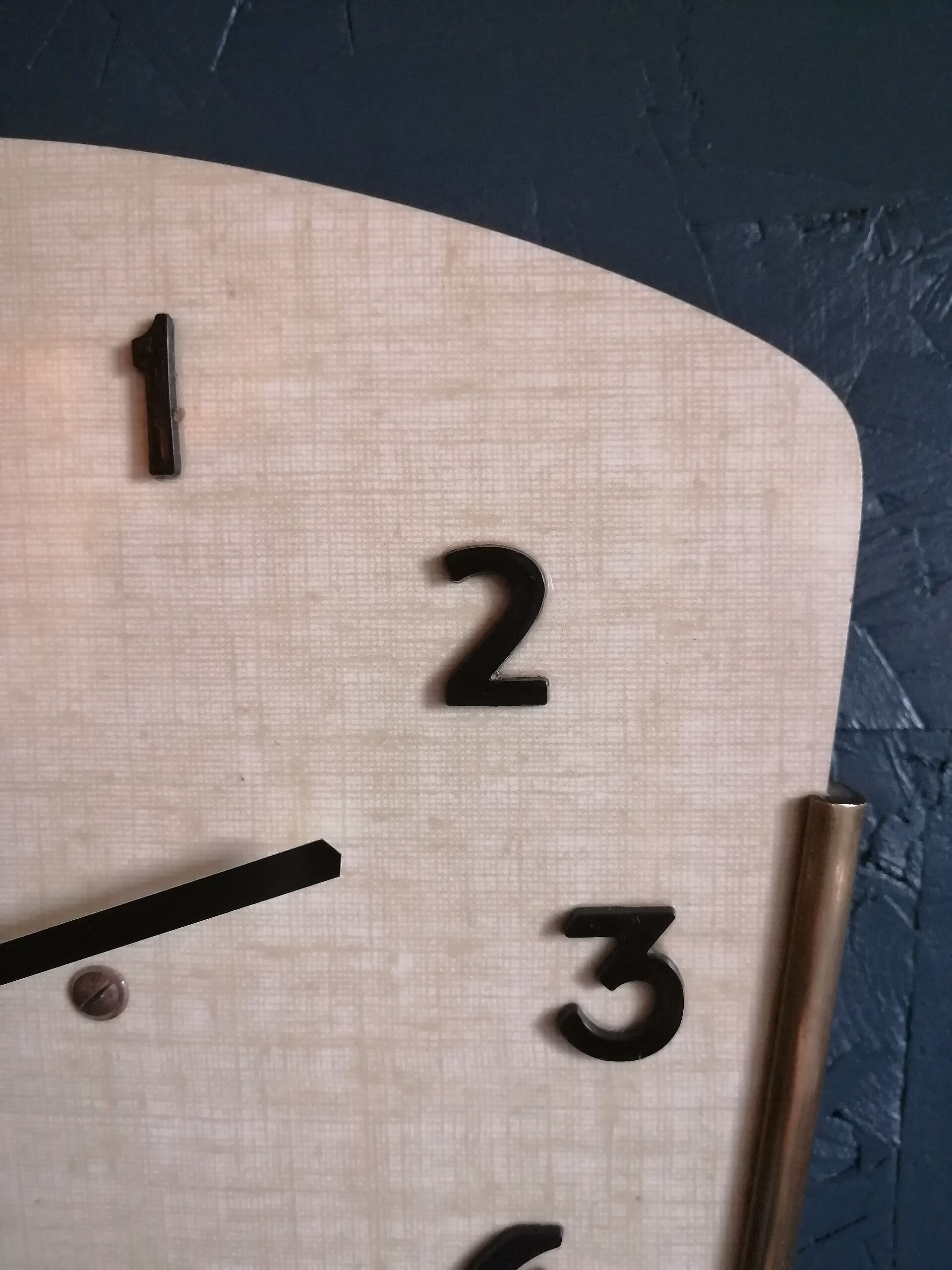 Vintage formica silent wall clock "MC Beige"