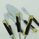 Art déco cake lifter and 6 cake forks black bakelite and lucite cake set