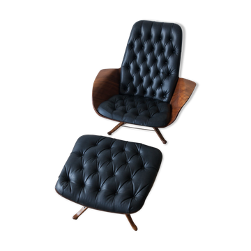 Fauteuil George Mulhauser Mr. Chair avec ottoman United States 1960