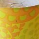 Pair of vintage yellow orange lampshade for suspension 1970