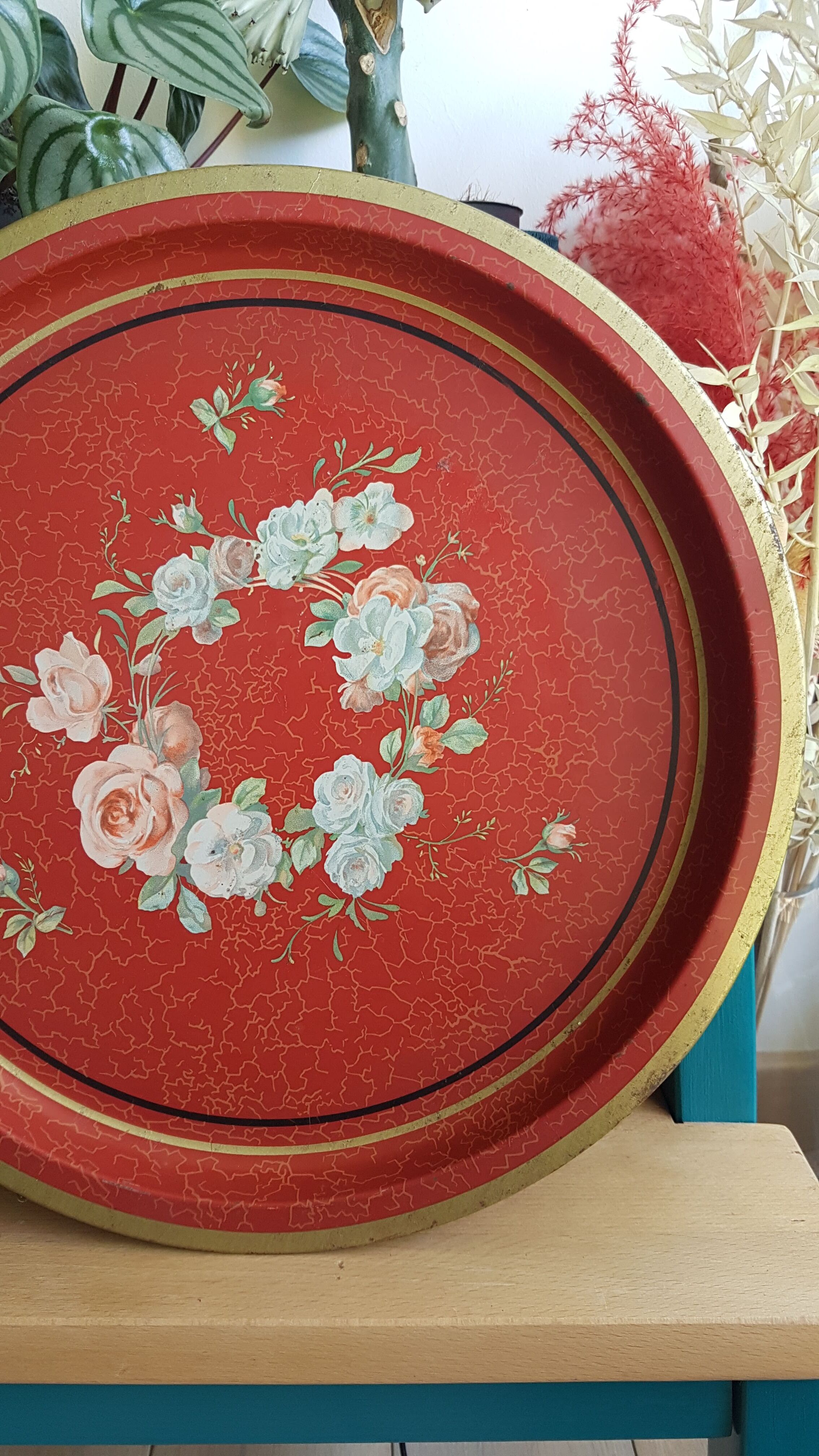 Painted sheet metal top floral pattern