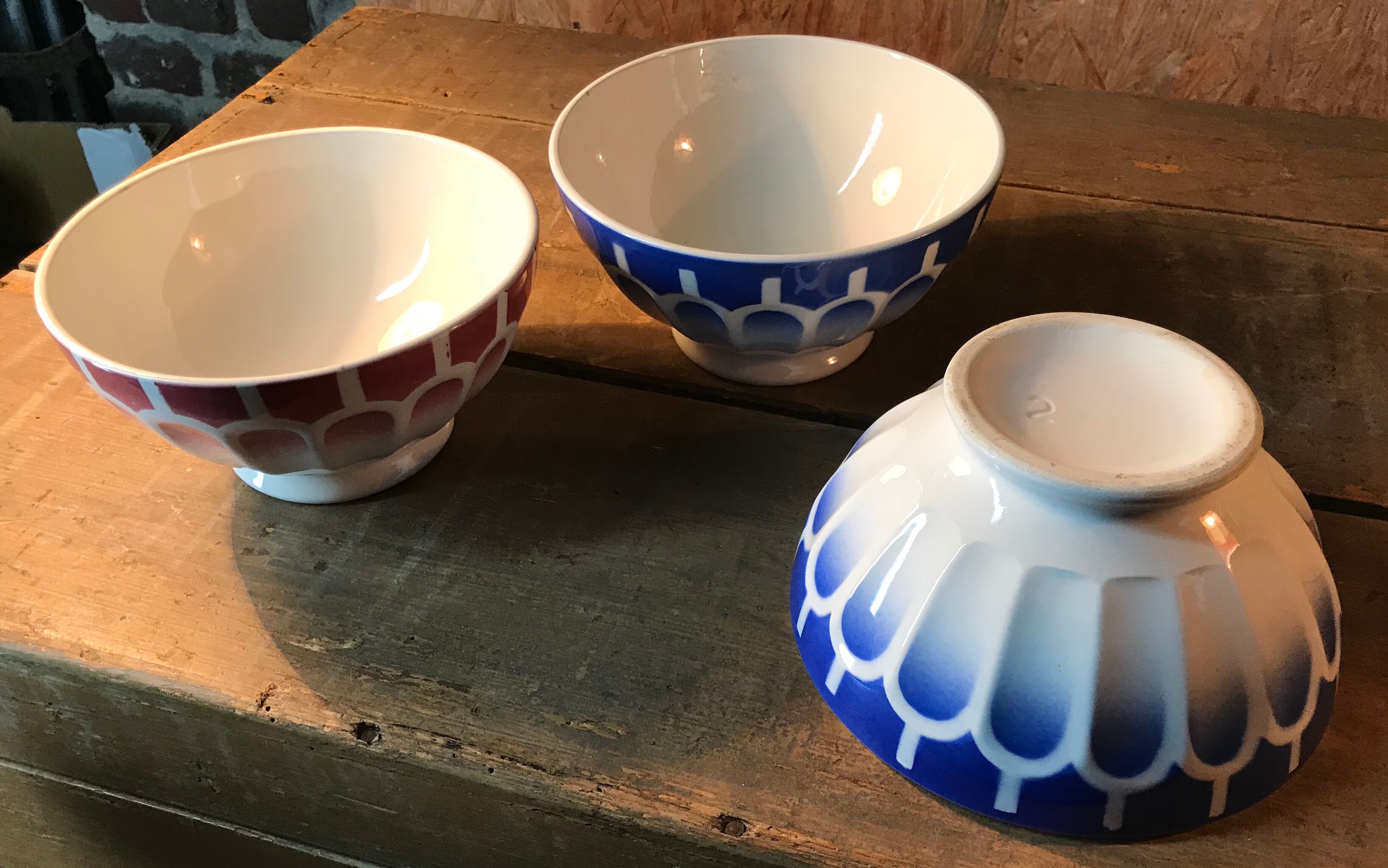 Series of 3 bowls Digoin Sarreguemines