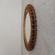 Round vintage mirror with bamboo edge