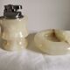 Onyx ashtray and table lighter set